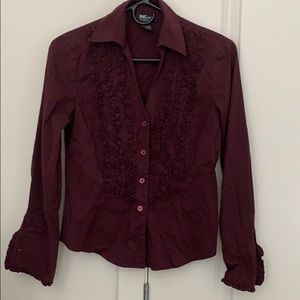 Dark purple button down blouse